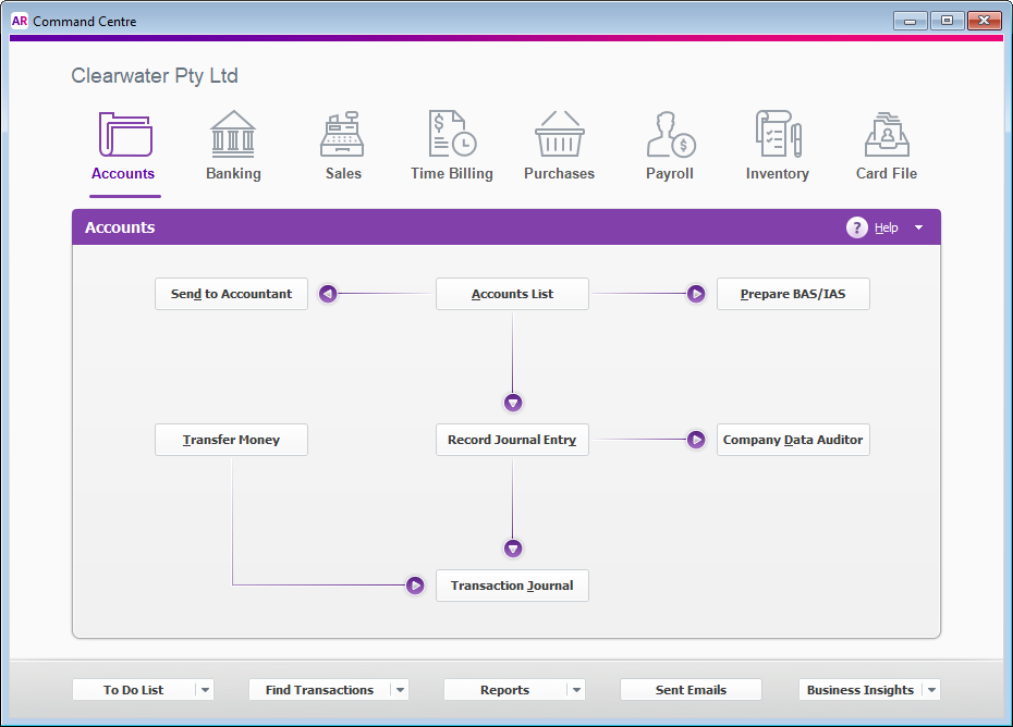 MYOB AccountRight Command Centre